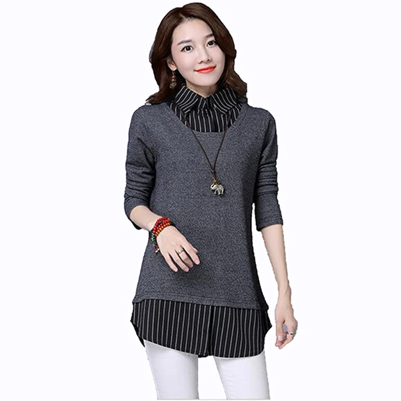 Женская футболка с длинным рукавом Повседневная хлопковая Футболка большого