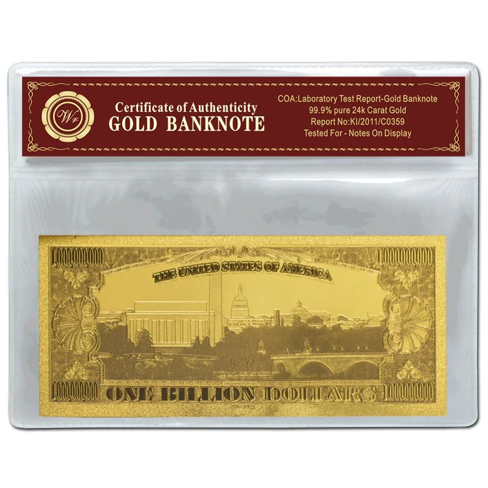 Горячая Распродажа наборы американских золотых банкнот Золотая фольга