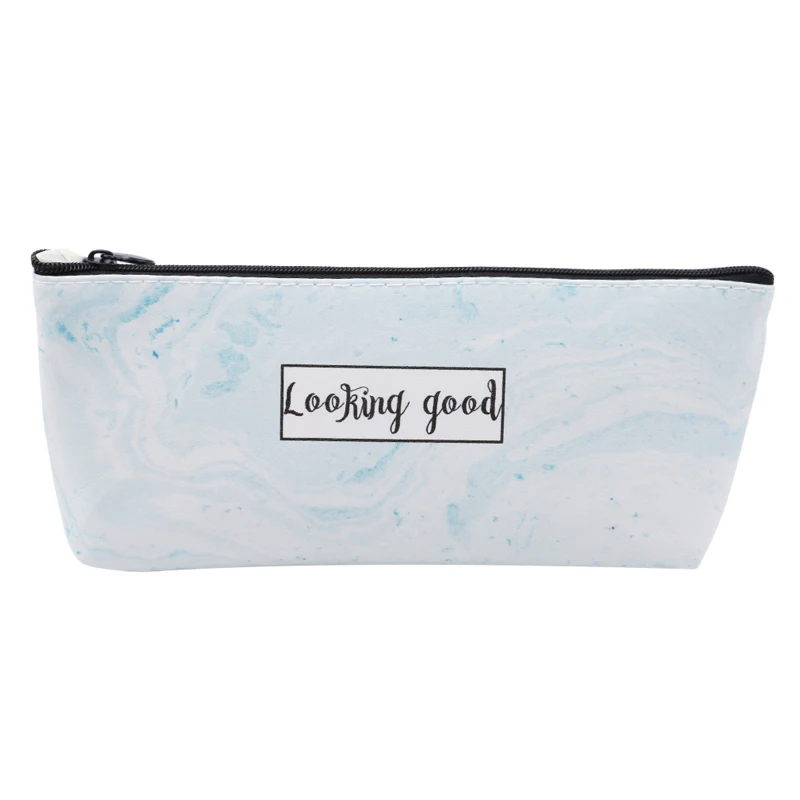 

Cute Marble Cosmetic Bag Zipper Makeup Bags With Letter Pattern Student Girl Bags Travel Organizer Necessary Makeup Pouch