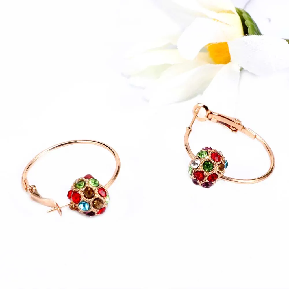 Женские серьги с разноцветными хрустальными шариками креативные модные