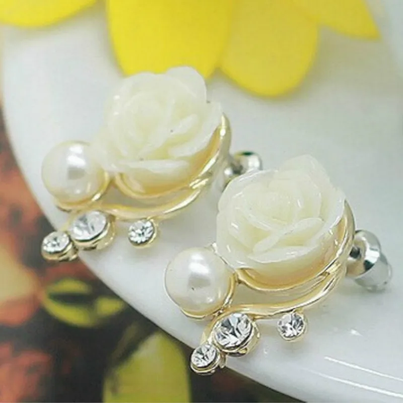 Ювелирные изделия новый бренд дизайн золото розовый жемчуг серьги гвоздики для