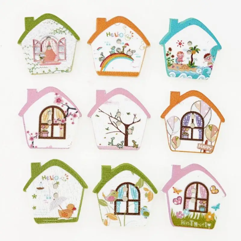 20 шт. милые детские дерева ручной работы различных Цвет для декорирования