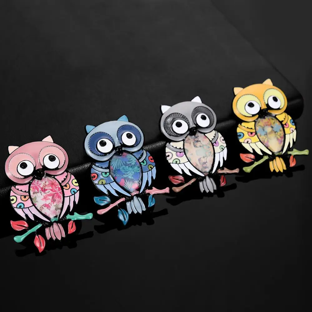 Cring Coco Pink Owl Brooches Badges Pins Elegant Vintage Fashion Animal Bird Accessories Metal Wedding Hijab Brooch Pin | Украшения и