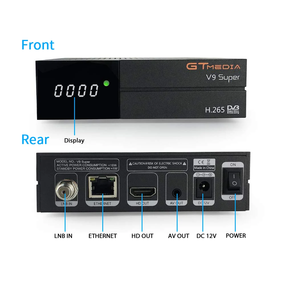 Gtmedia V9 Супер Спутниковый ресивер Full HD H.265 ТВ приставка freesat V9 супер Поддержка Dolby, Youtube, Cccam, PVR, IP ТВ-приставка