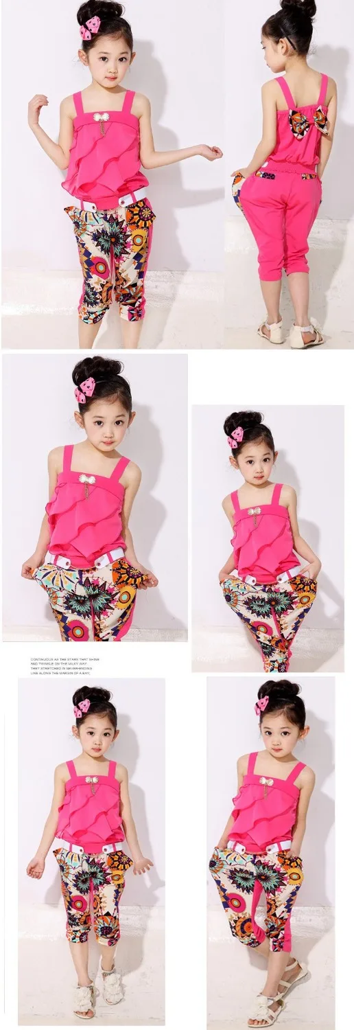 Комплект из 2 предметов для девочек AiLe Rabbit летняя одежда шифона в этническом