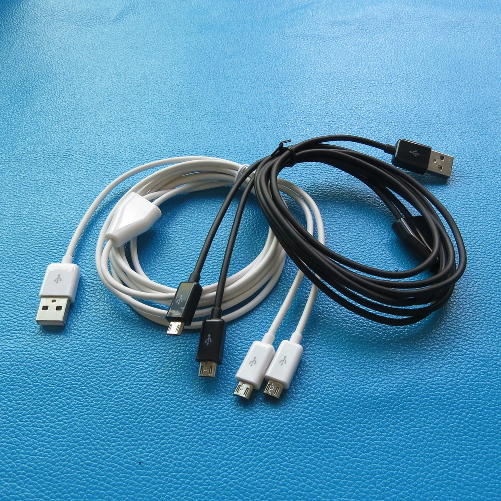 24AWG 2 метра 6 футов двойной микро USB сплиттер кабель питания устройства