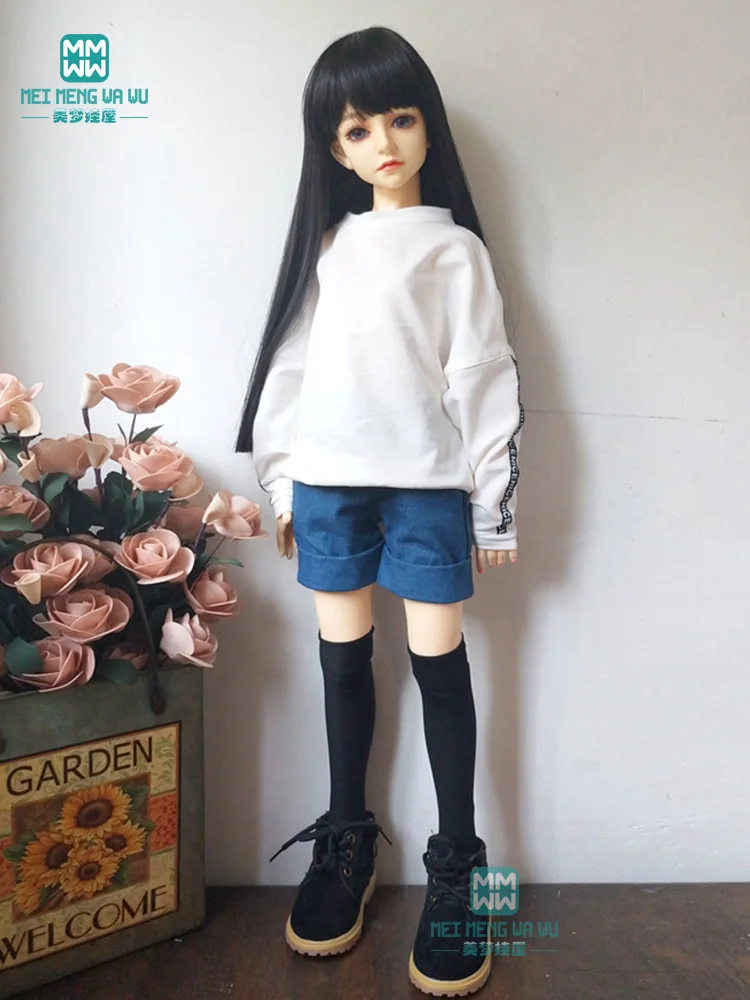 Подходит для 1/3 60 см BJD SD doll красная Повседневная Толстовка и джинсовые шорты |