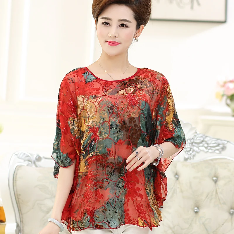 Шелковая блузка женская летняя и весенняя большого размера | Женская одежда