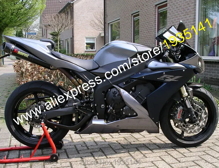 Для Yamaha YZF-R1 YZF 1000 R1 2004 2005 2006 YZFR1 черный серебристый Aftermarket Sportbike обтекатель комплект