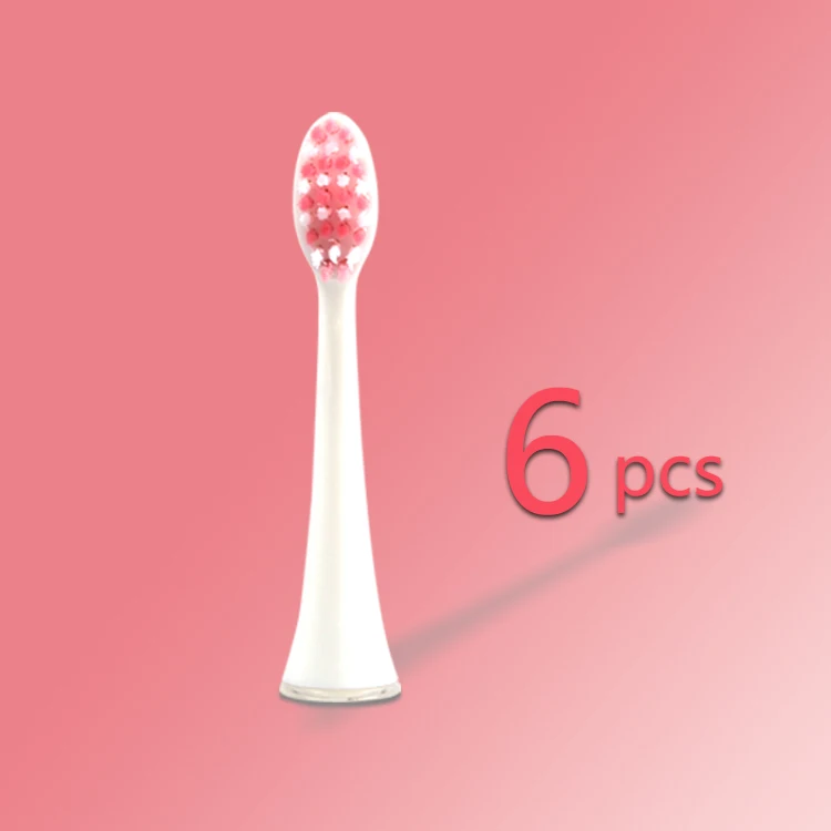 white-6pcs 6 шт./партия, насадка для щетки SEAGO, мягкая нейлоновая щетина Dupont, совместимая с SG986/SG987, умная Сменная головка щетки - Цвет: white-6pcs