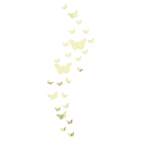 12 шт./компл. DIY зеркальные наклейки на стену с бабочкой съемные украшения дома для