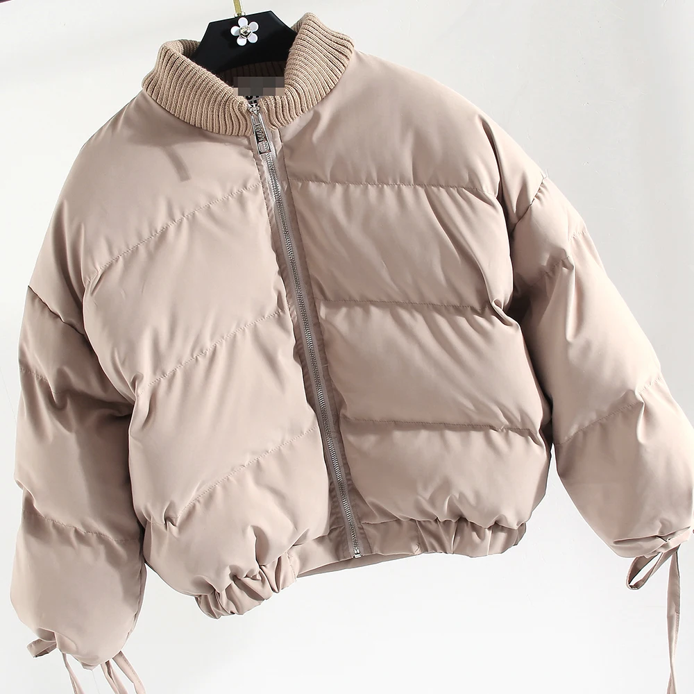 2018 Новые Модные Женская куртка пальто зимняя Высокий воротник свободный жакет |