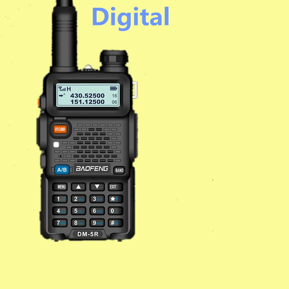 Черный Baofeng DM-5R двухдиапазонный DMR цифровая рация трансивер УКВ 136-174/400-480 МГц дальний двухсторонний радио переговорный - Цвет: Черный