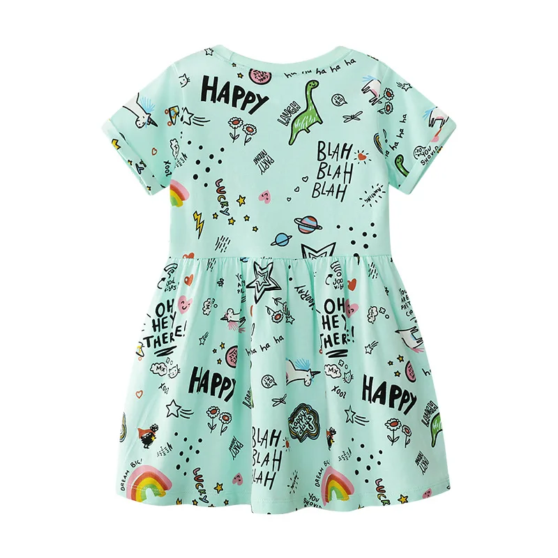 Детское платье; летнее платье для маленьких девочек; roupa infantil; хлопковые платья с короткими рукавами и героями мультфильмов; детское платье в стиле пэчворк для девочек