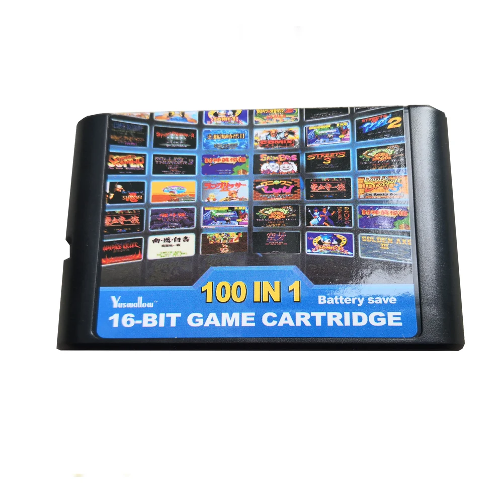 Топ 100 в 1 для картриджа Sega Megadrive Genesis Game (с батареей/всеми консолями)|Запасные