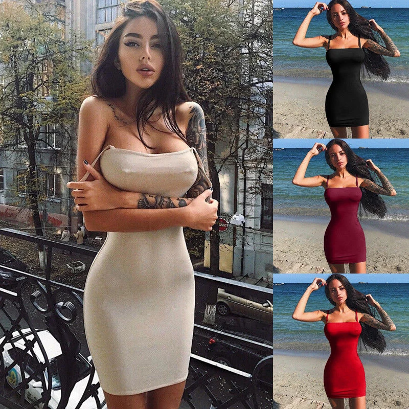 Женская одежда платье 2018 новое женское с бретельками и глубоким вырезом вечернее