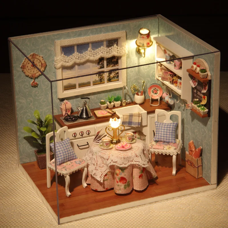 DIY Miniaturowy Domek Кукольный дом пылезащитный чехол 3D деревянные кукольные домики