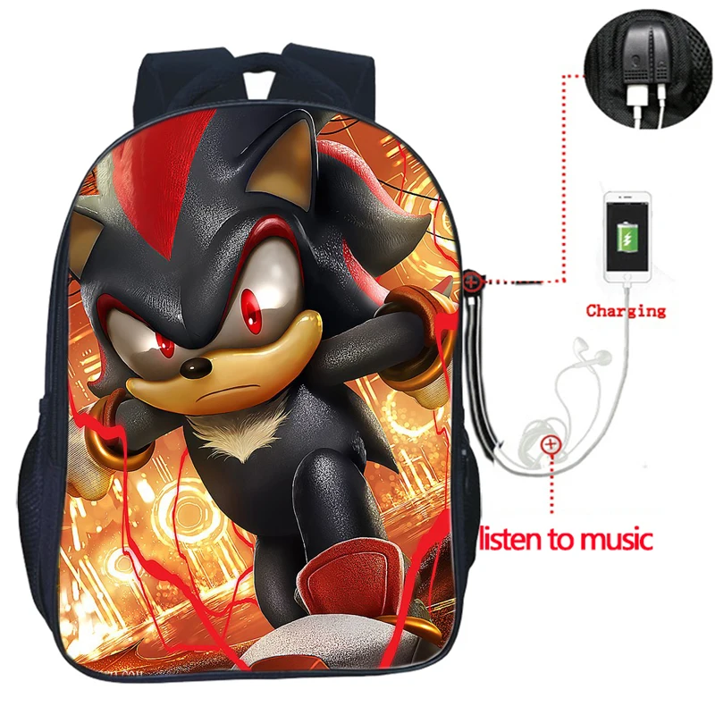 Sonic зубная щётка USB заряд рюкзак для учеников, мальчиков и девочек сумки модные школьные сумки для подростков повседневные Для мужчин Для женщин подростков распылитель ранцевого типа для с - Цвет: 2