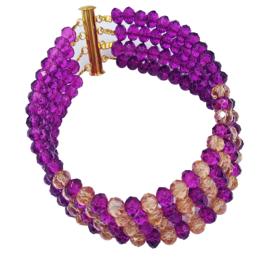 Прекрасный Фиолетовый цвет шампанского золото AB Хрустальные Бусы африканские