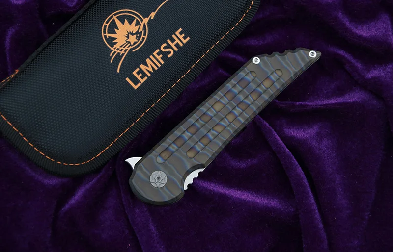 

LEMIFSHE L25 Flipper folding knife s35vn steel TC4 Titanium handle outdoor camping hunting pocket kitchen fruit knives EDC tools