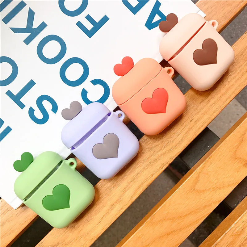 Любовь Дизайн силиконовый Bluetooth беспроводной чехол для наушников AirPods защитный