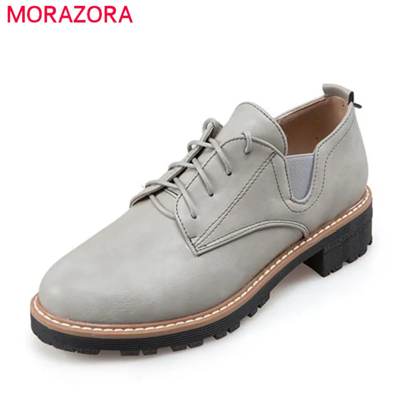 MORAZORA/туфли из мягкой искусственной кожи женские туфли на платформе и каблуке