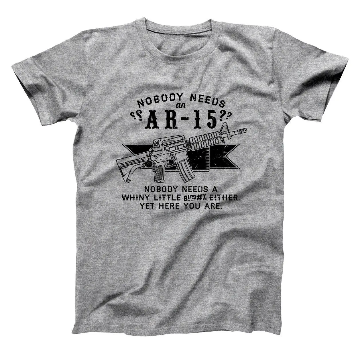 Не нужна Ar-15 забавная Nra Футболка с принтом оружье Pro Trump серая Базовая Мужская