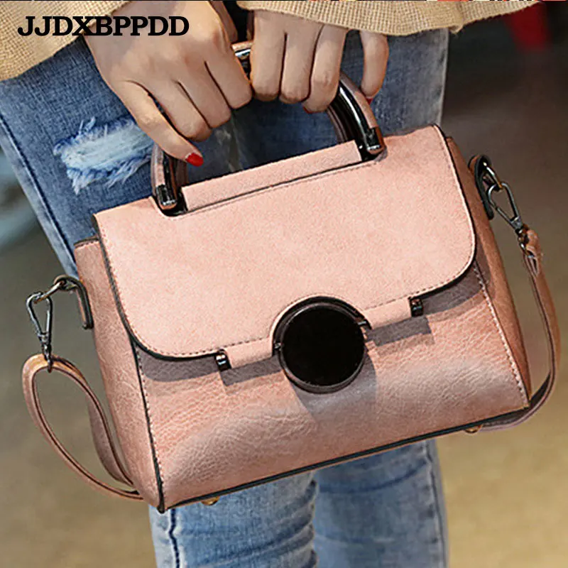 Pink JJDXBPPDD Женские Кожаные Сумки из искусственной кожи, сумка на плечо, маленькие сумки через плечо с клапаном для девочек, сумки-мессенджеры с твердой крышкой, красные, черные - Цвет: Pink