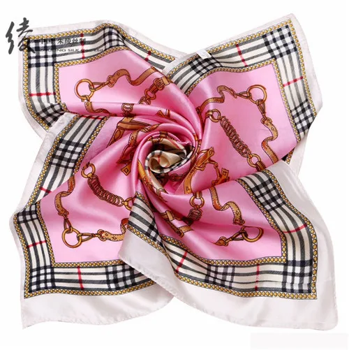 LING / фарфор печать площади шелковый шарф женский ladies scarf，женщина любимая сатинировки ожерелье шелковые платок бандана прямых продаж 53* 53 см#1064 - Цвет: 502903