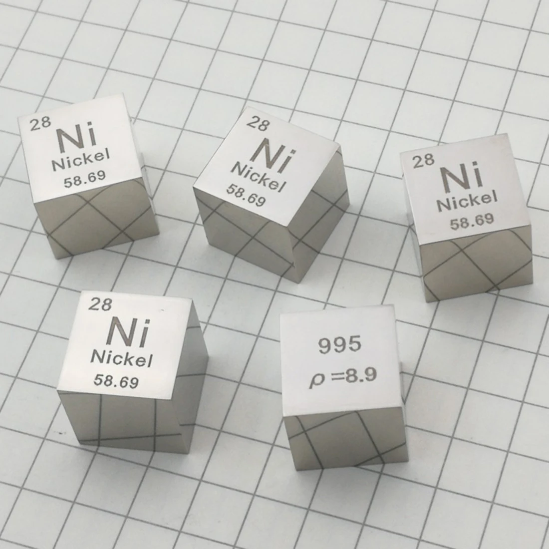 Никелевый куб с зеркальной полировкой 10X10X10 мм Периодическая таблица элементов