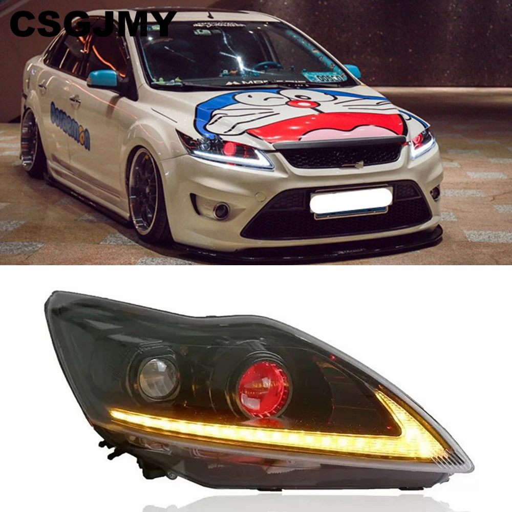 2 шт. светодиодный фары для Ford Focus 2009 2010 2011 светодиодный автомобильный фонарь ангельские глазки ксенон HID комплект Противотуманные фары светодиодный дневные ходовые огни