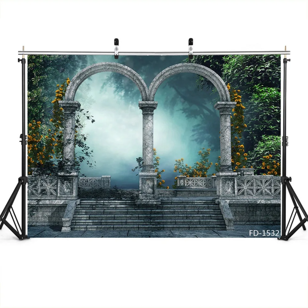 Фон для фотосъемки с изображением арки двери леса реквизит детской виниловый