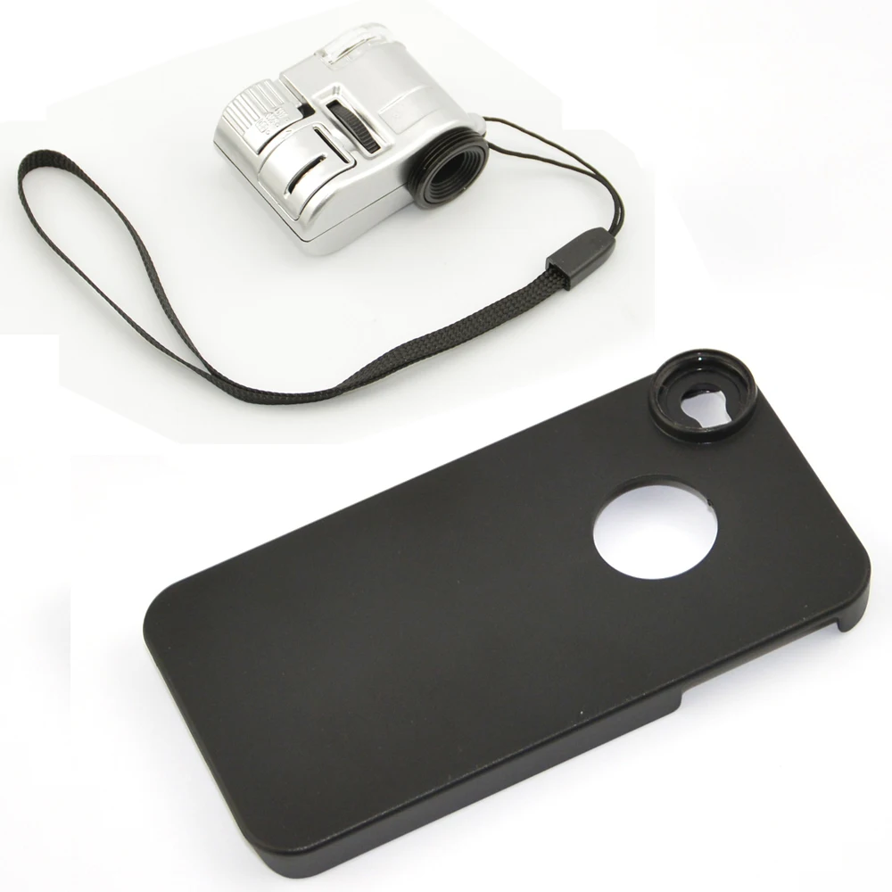 Лупа для микроскопа со светодиодной подсветкой 63X объектив телефона с чехлом iPhone