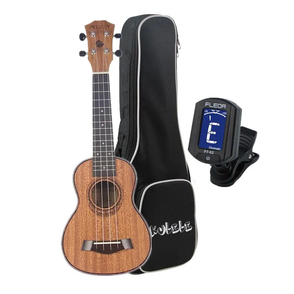 FLEOR Укулеле сопрано красное дерево Ukelele Uke 21 дюймов 15 ладов 4 струнные гитары ra