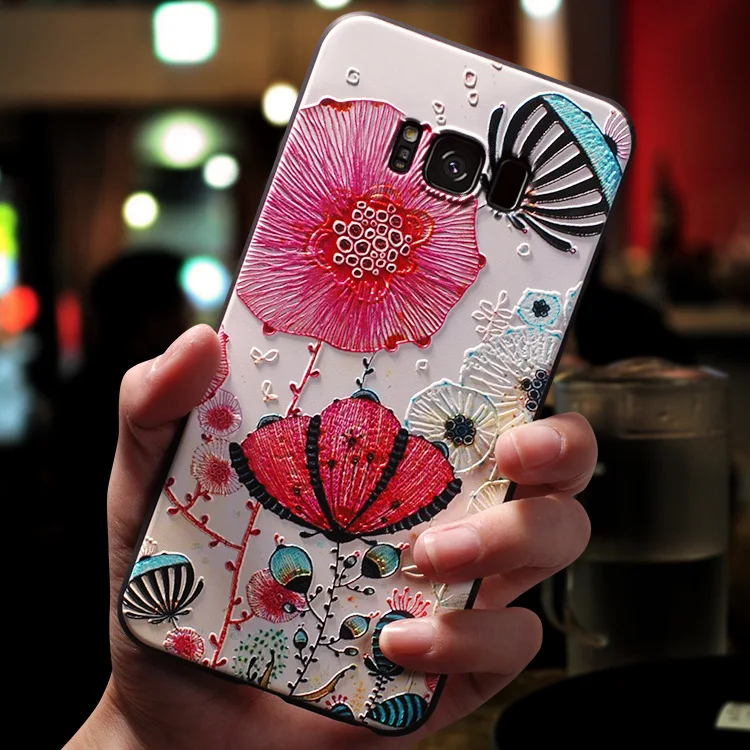 3D чехол с тиснением в виде цветка для Samsung Galaxy A72 A52 A32 A12 A21S A02S A51 A71 A50 A70 S21 Ultra S20 FE S10 S9