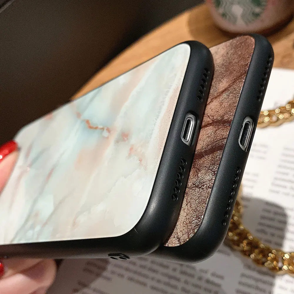 Жесткий чехол из закаленного стекла для iPhone XR X XS Xs Max 7 8 Plus чехлы 6 6S Простой