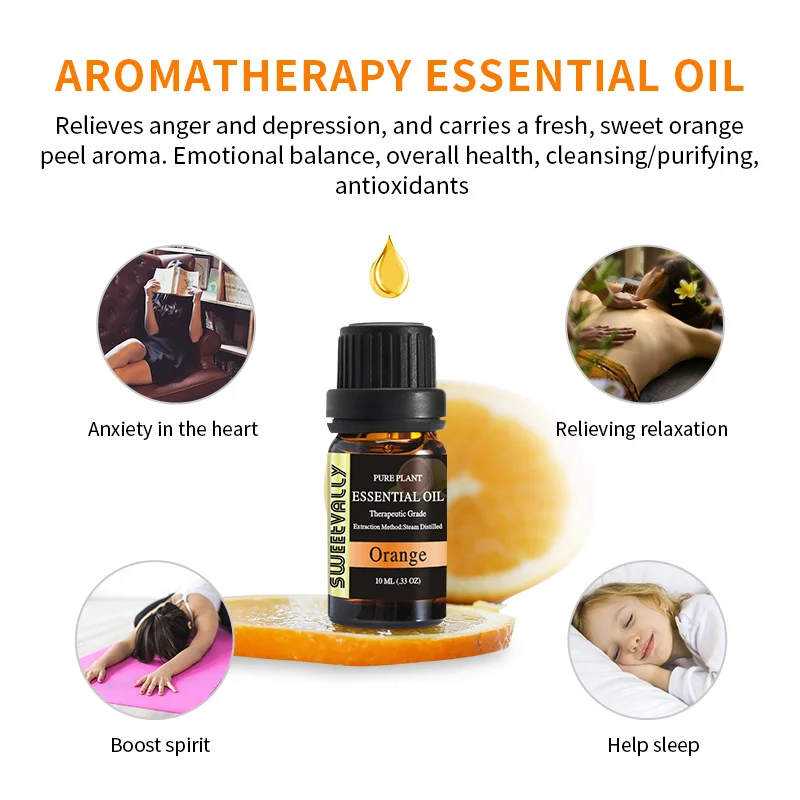 10 мл эфирное масло апельсина для диффузоры натуральное чистым очистки воздуха