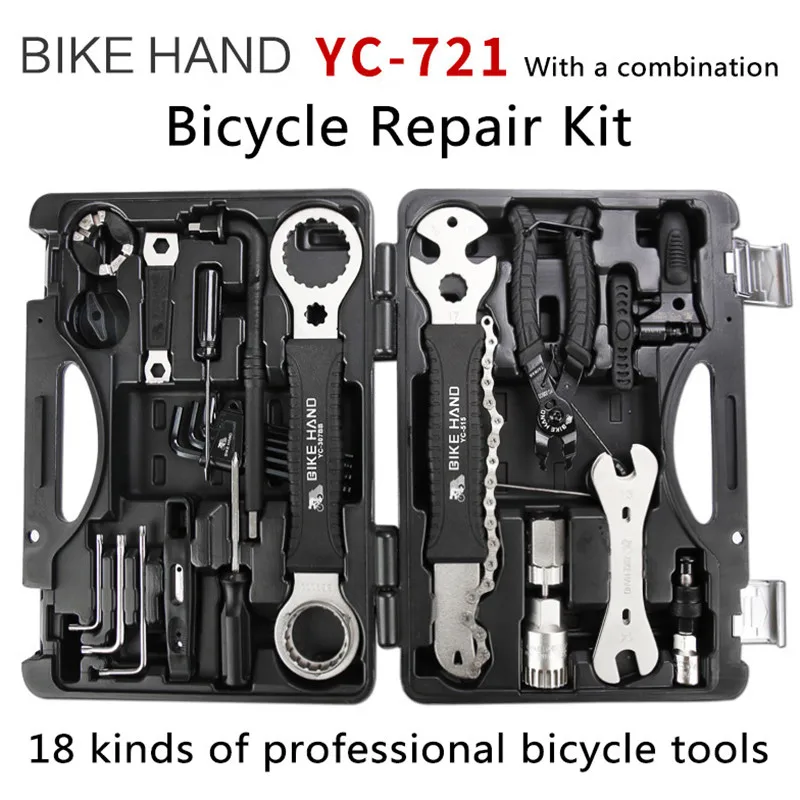 BikeHand Инструменты для ремонта велосипеда 18 в 1 комплект портативный стальной Универсальный Велосипедный инструмент Professional Road MTB Велоспорт велосипед YC-721