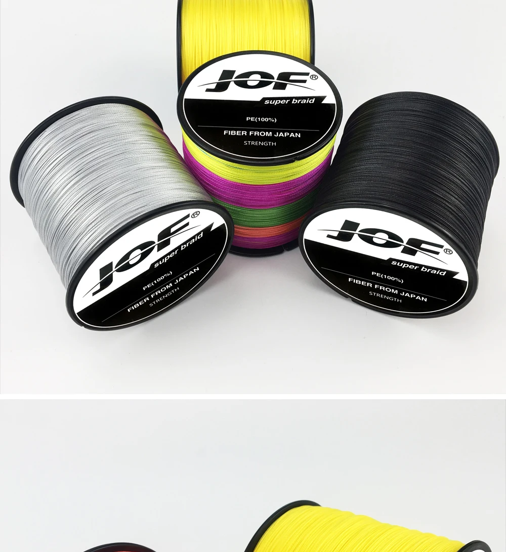 JOF 500 м 8 нитей 4 нити 10-80LB PE плетеный рыболовный провод Multifilament очень прочный рыболовный линия ЯПОНИЯ многоцветный