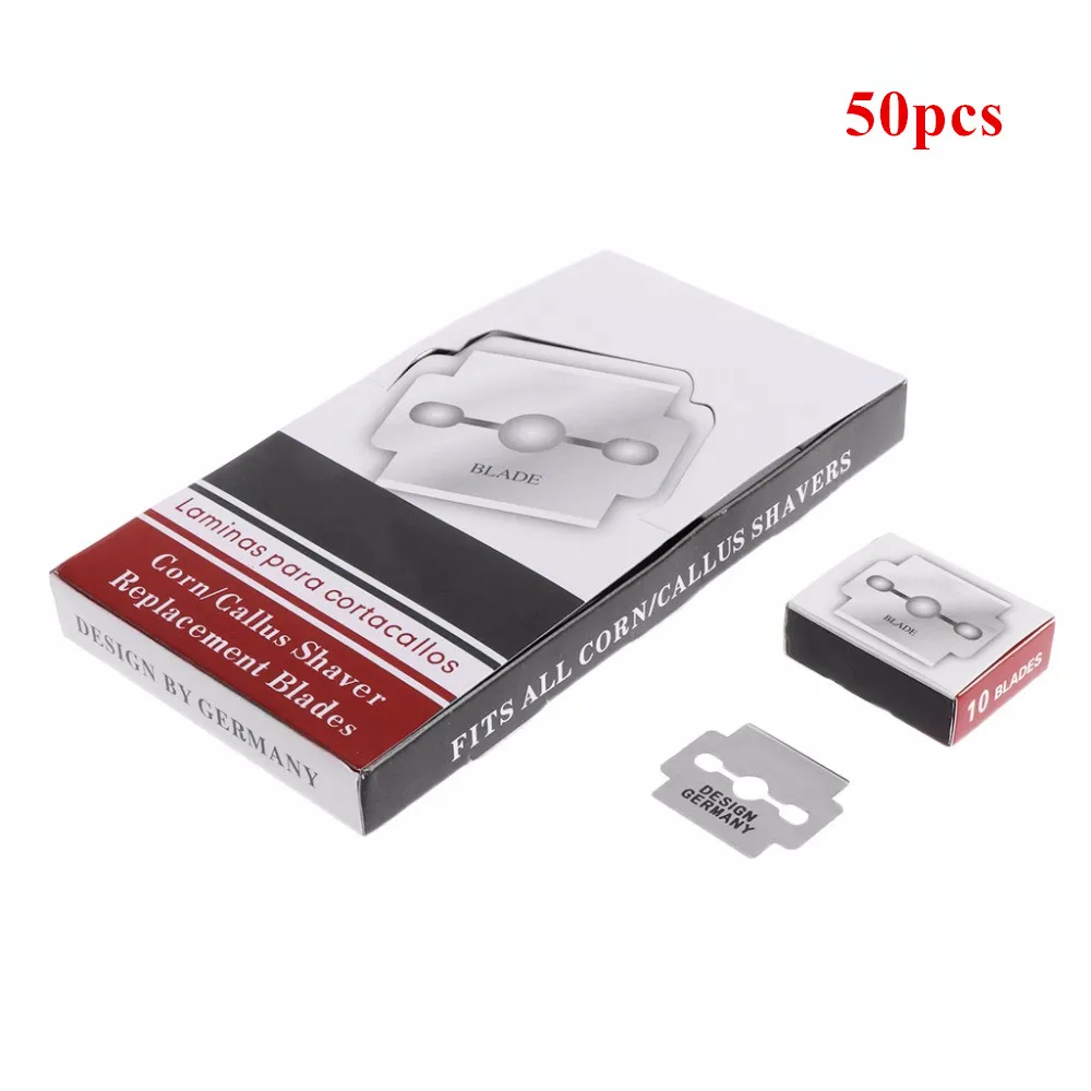 50pcs 10 шт серебряных сменных лезвий из углеродистой стали для удаления твердой кожи, пилочка для рук и ног, педикюрная Машинка для ухода за ногами - Цвет: 50pcs