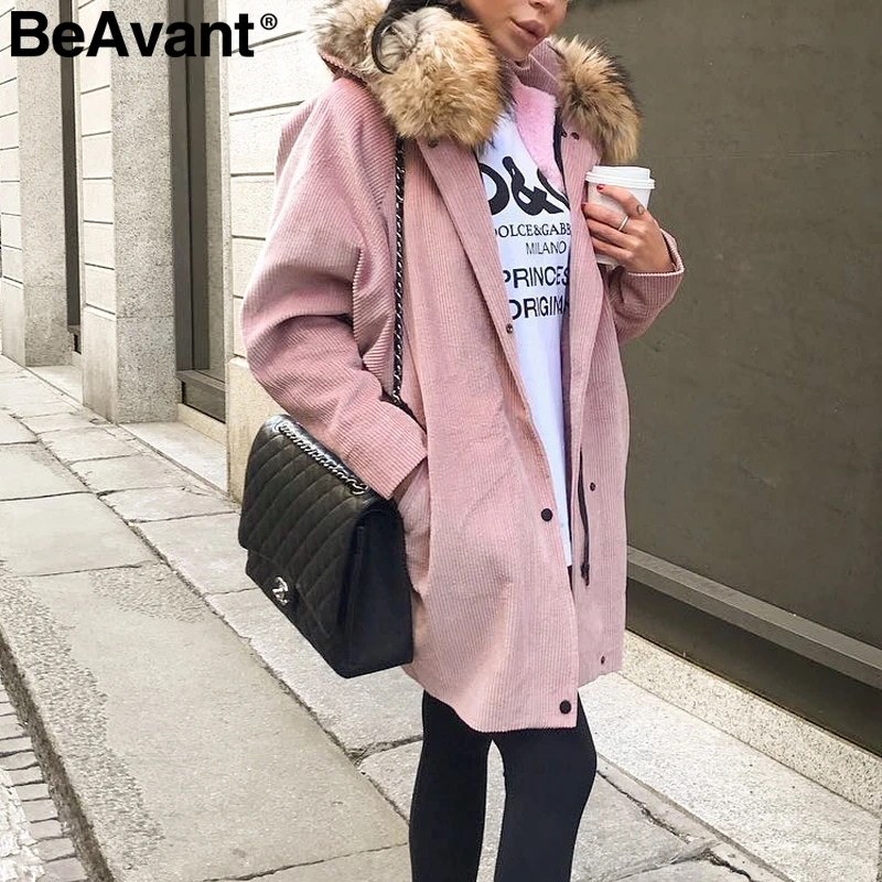 Куртка BeAvant женская зимняя с меховым капюшоном|Женские парки| |