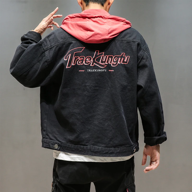 Мужская свободная джинсовая куртка в стиле хип хоп белая Повседневная хлопковая