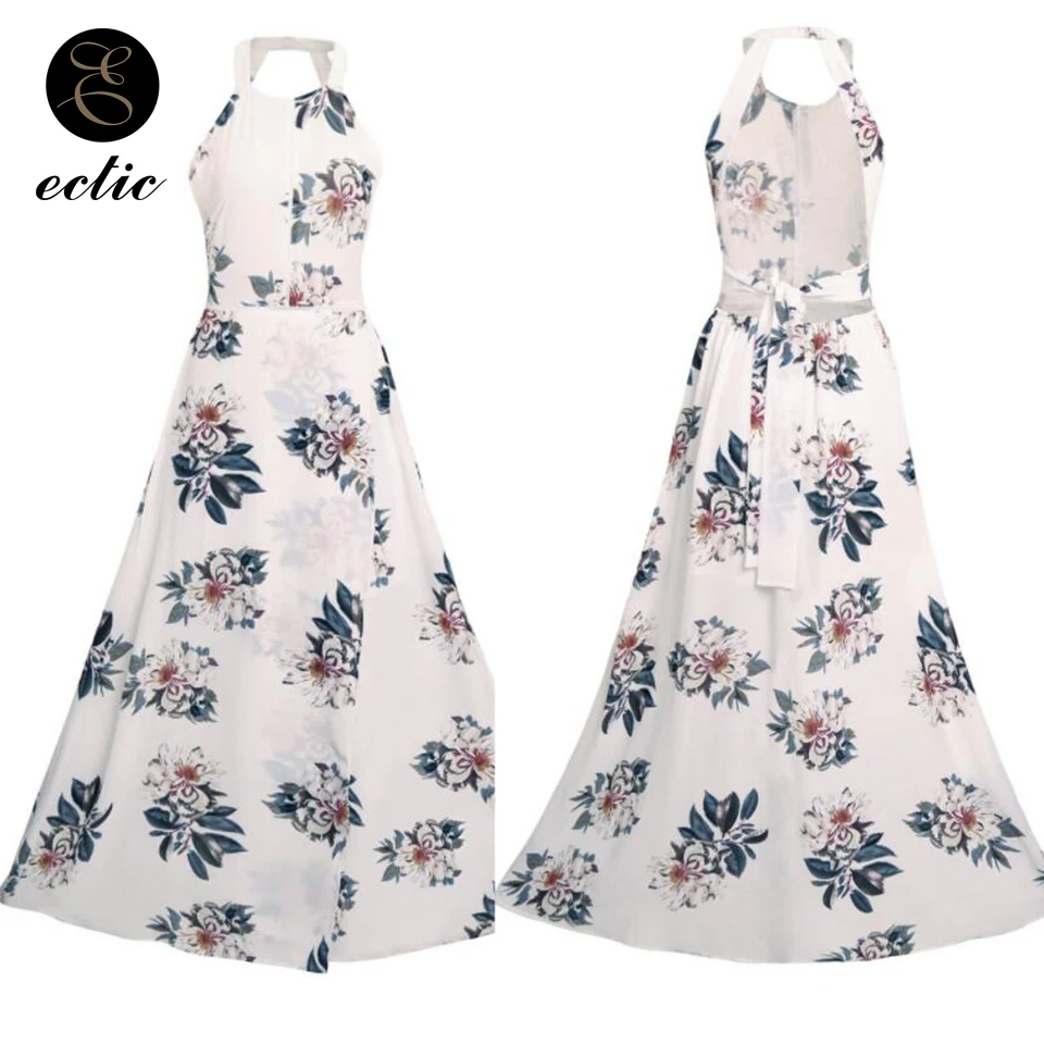 Женское длинное вечернее платье с цветочным принтом Кружевное макси без рукавов