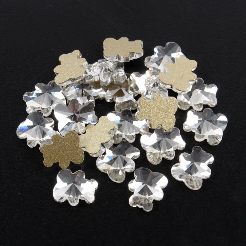 Bear 5x6mm 1000 шт блестящие стеклянные стразы для дизайна ногтей кристально чистые микс формы стеклянные плоские с оборота камни для 3D украшения ногтей - Цвет: Bear 5x6mm