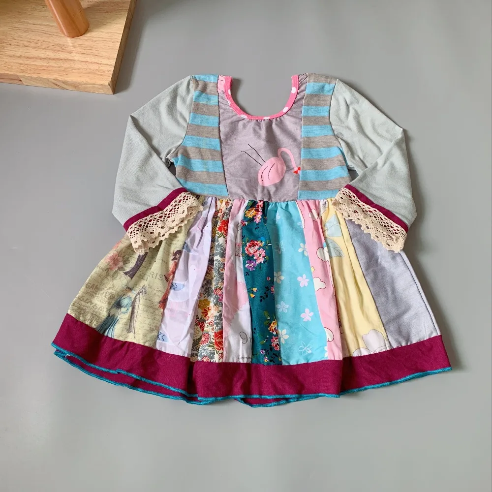 Pocket Splice Cloth Alphabet Print Baby Girl Dress For Children Present | Детская одежда и обувь