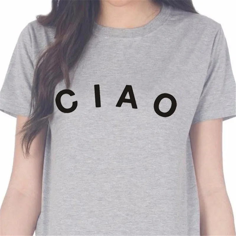 WT0077 летняя футболка с коротким рукавом и круглым вырезом CIAO модная женская
