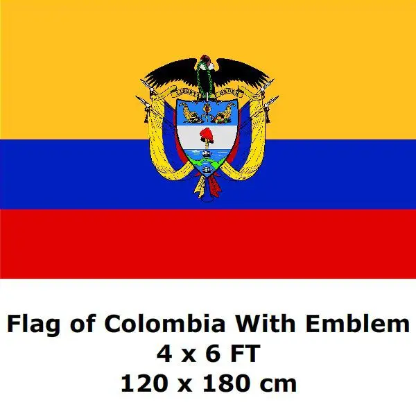 

Colombia With Emblem 120 x 180 cm Flag 4X6FT 100D Polyester Colombian Flags And Banners National Flag Country Banner