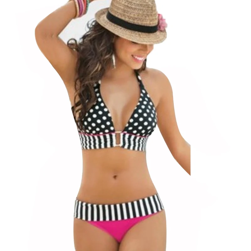 Точка сексуальный комплект бикини купальный костюм пляж зашнуровать Холтер