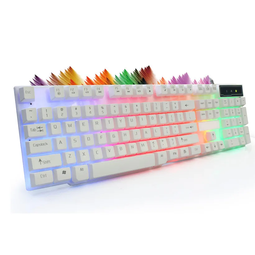 Крутая мультимедийная игровая клавиатура 3 цвета светодиодный с подсветкой USB