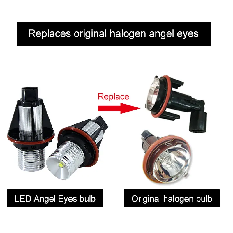 Светодиодсветодиодный габаритные огни Angel Eyes без ошибок 10 Вт белые/синие/красные